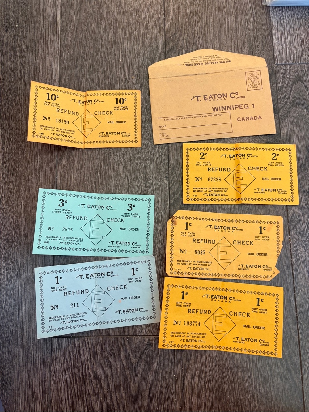Vintage Refund Checks - Woodwards